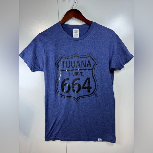 I LOVE 664 Tops - Tijuana I Love 664 Womens T-Shirt Blue‎ Size S